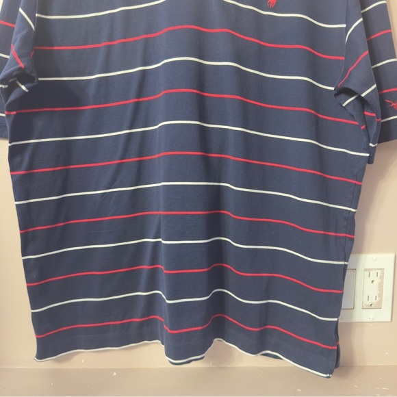 Polo Ralph Lauren Golf Shirt Stripe Navy Blue Men Size L - Picture 3 of 6